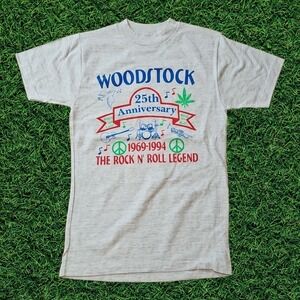 Vintage Woodstock 25th Anniversary Single Stitch T Shirt Mens Medium 90s Concert